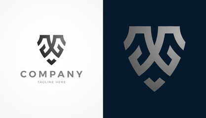 Initial GG  Logo Design, Letter GG with shield combination in two color, usable for brand and company logos, vector illustration