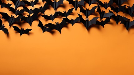 Halloween bats background scary bats decorations orange background halloween party invitation wallpaper 100