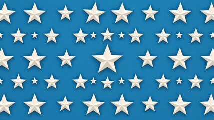 A Bold Arrangement of Uniform White Stars Against a Classic Blue Backdrop Creates an Interesting and Evocative Texture