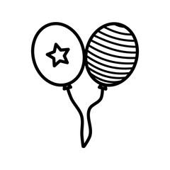USA Baloon in flat vector style, perfect for USA Independence Day designs. Includes patriotic and festive elements to celebrate 4th of July with style.