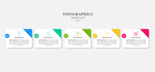 5 steps timeline infographic template vector.