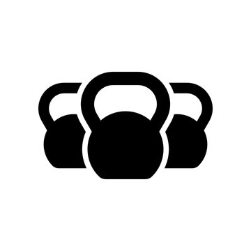Kettlebell illustration icon. Kettlebell silhouette logo design for workout, gym, fitness