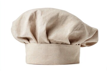 Light beige chef's hat against white background