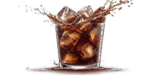 Refreshing soda with ice