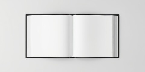 Open book with blank pages ready for writing, drawing, note taking, journaling, or creating a personalized story on a solid background