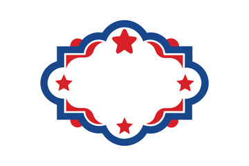 Patriotic frame design elements vector art illustration