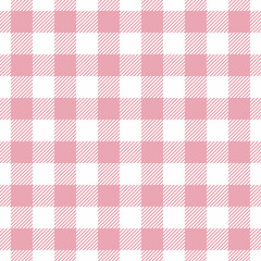 Seamless gingham pattern pink white