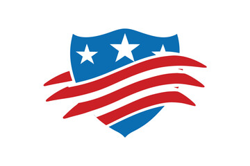 Patriotic hand-painted style vector art illustration