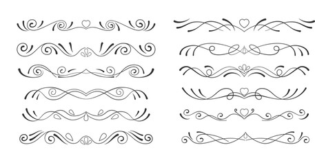 Obraz premium Hand-Drawn Decorative Dividers and Swirls Elegant Design Set 
