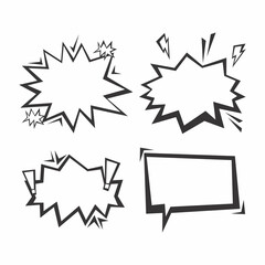 Blank comic speech bubbles element