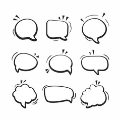 Retro empty comic speech bubble set with black shadows. Vestor vintage design, pop art style