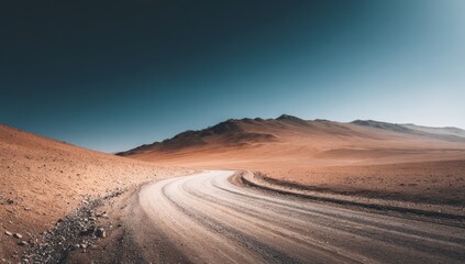 Fototapeta premium Desert road curves into distance