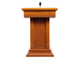 Classic wooden podium isolated for presentations or speech