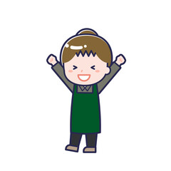 飲食店の店員／ななめ／女性 03