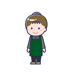 飲食店の店員／ななめ／女性 09