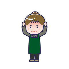 飲食店の店員／ななめ／女性 27