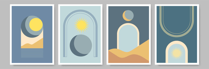 Warm Neutral Color Boho Vector Poster Design