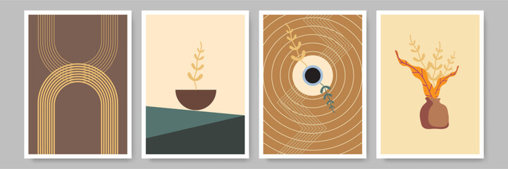 Warm Neutral Color Boho Vector Poster Design