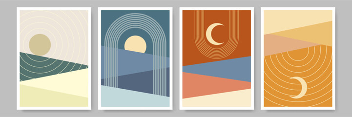 Warm Neutral Color Boho Vector Poster Design