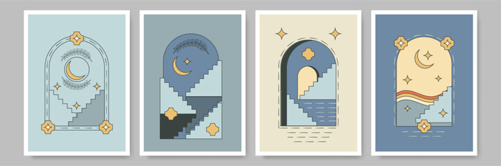 Simple Shapes Warm Bohemian Poster Design