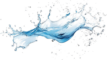 A Blue Water Splash With A Wave-like Shape And Smaller Droplets Extending From It The Splash Appears To Be Frozen In Mid-air Against A Transparent Background