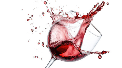 A Glass Of Red Wine Splashes Dramatically Against A Transparent Background Capturing The Energy And Excitement Of A Celebratory Moment