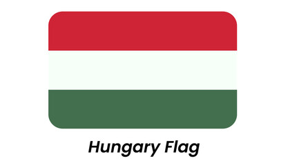 Hungarian Tricolor: Horizontal Stripes, Red White Green Flag Icon