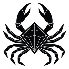 Fototapeta premium Geometric crab design with precise symmetry in cmyk