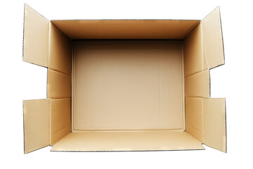 Open Cardboard Box Isolated On A Transparent Background The Box Is Empty And Ready For Packaging