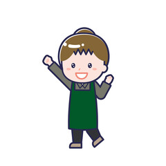 飲食店の店員／ななめ／女性 06