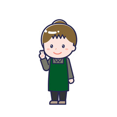 飲食店の店員／ななめ／女性 14