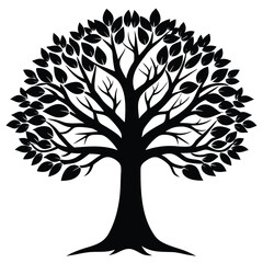 Obraz premium Single tree silhouette icon high resolution vector illustration