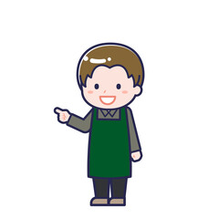 飲食店の店員／ななめ／男性 16