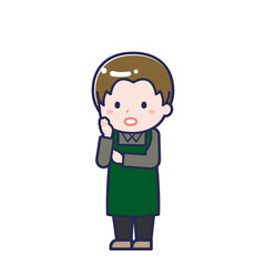 飲食店の店員／ななめ／男性 20