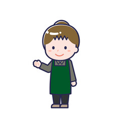 飲食店の店員／ななめ／女性 15