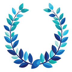 Teal foliage garland with blue verbena flowers design