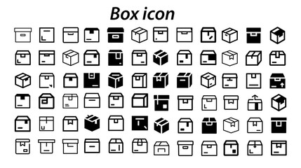 Box simple icon collection. Box in flat style. Carton box icons. Delivery icon. Vector illustration, Gift box icon outline and solid style Vector, Box icon.svg