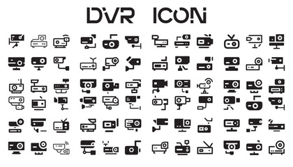 DVR Icon Set Design. Fiber DVR Outlined Icon. Dvr icon isolated on white background