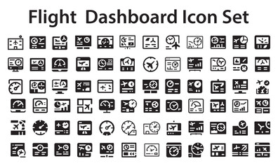 Aviation line icon set. airplane, flight, navigation, engine line icons collection.  flight dashboard icon Set.svg,  Aircraft Instruments Set