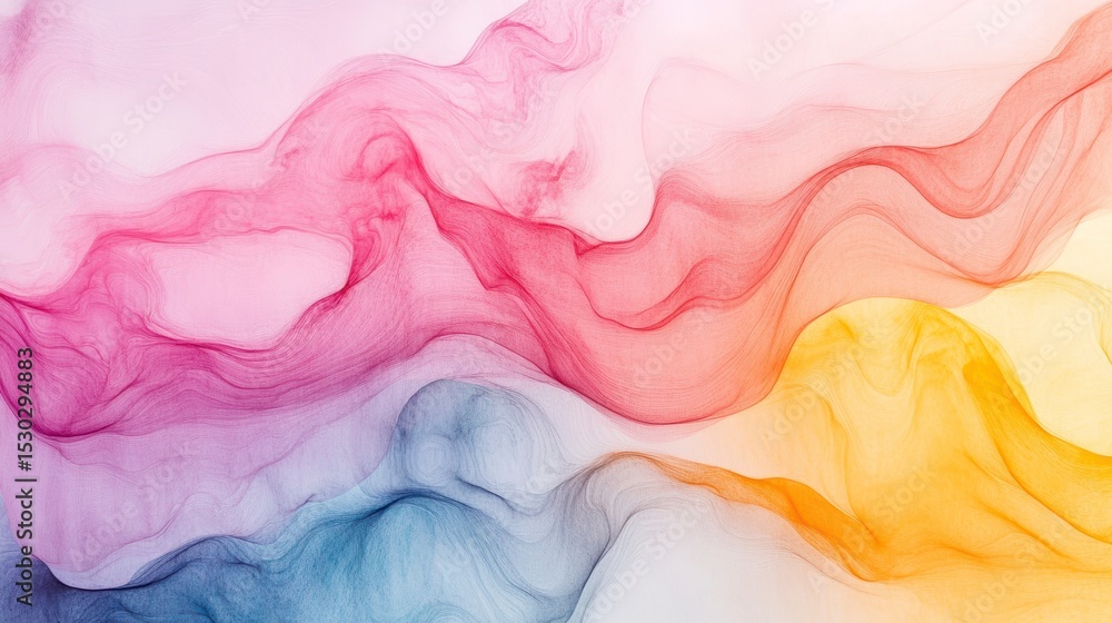 Wall mural abstract colorful flowing paint texture background.
