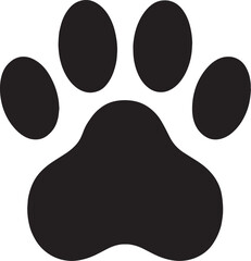  Dog Paw Silhouette Isolated on White Background