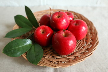 red apples in a basket