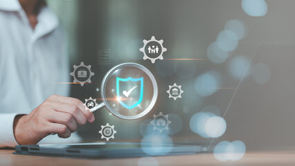 Protection and insurance concept car home and health ,Preventing and evaluating potential business investment benefits ,life insurance ,Protect your family and loved ones from accidents