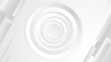 Clean White Geometric Shape Abstract Design