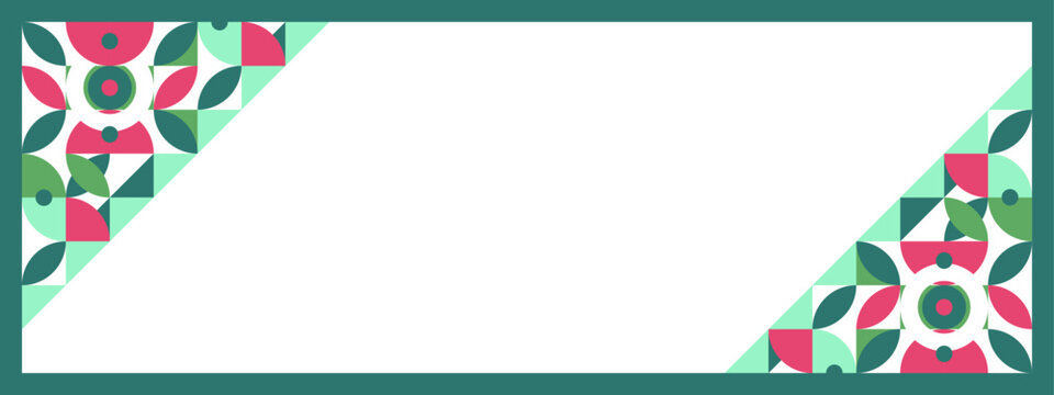 Abstract Colorful Mosaic Geometric Shapes Banner