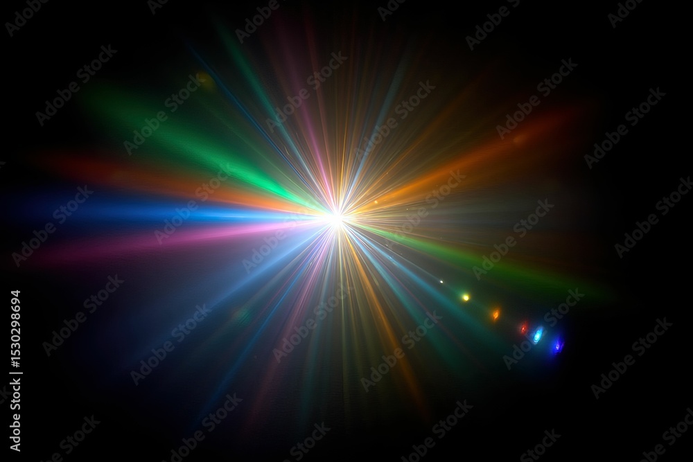 Canvas Prints burst of colorful light rays emanates from a central bright point