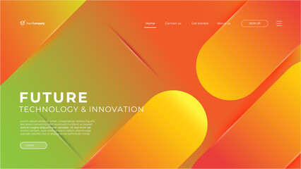Vector Colorful Gradient Abstract Landing Page Template