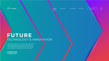 Vector Colorful Gradient Abstract Landing Page Template
