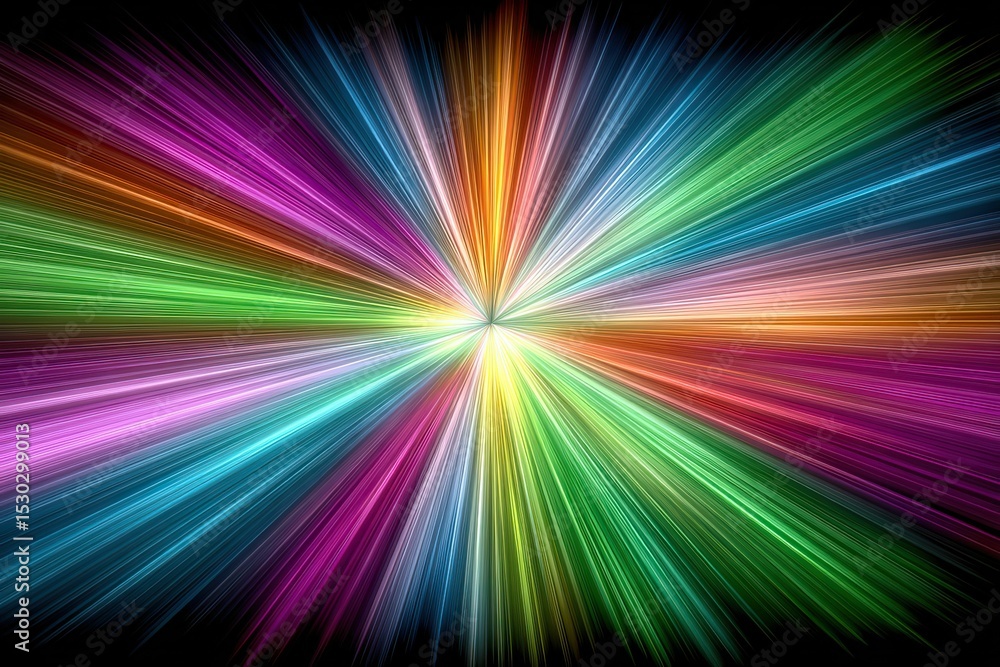 Canvas Prints radiant explosion of vibrant beams emanating from a central point
