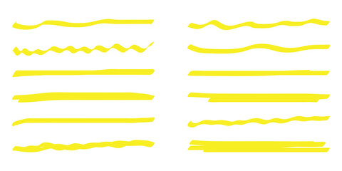 Swift crossed and wavy underlines. Underline markers collection. Vector illustration of scribble lines isolated on white background. EPS 10